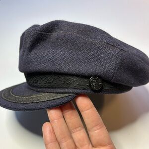 Vintage Navy Wool Fisherman’s Cap